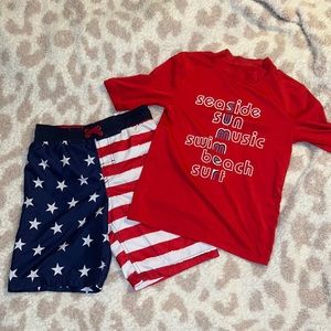 USA 🇺🇸 kids Swim trunks and swim shirt